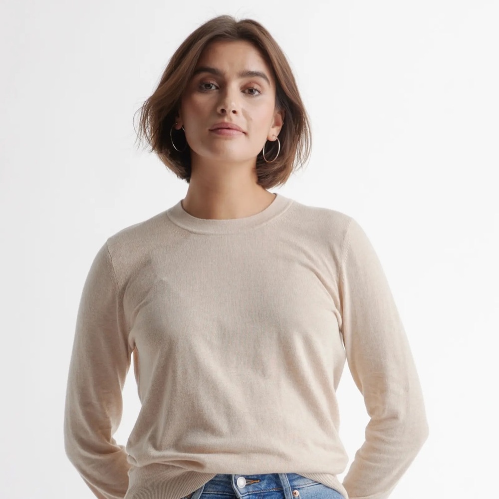 QUINCE NWOT Lightweight Cotton Cashmere Crew Sweater